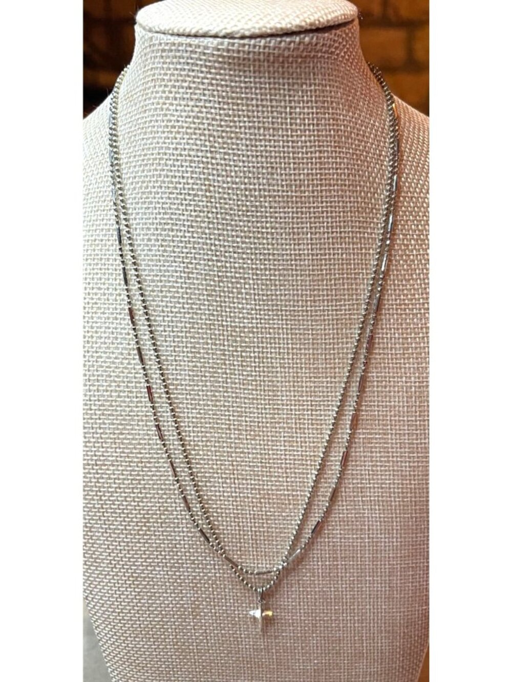 Premier Designs "Grace" Multi-Strand Silver Plated Cross Necklace